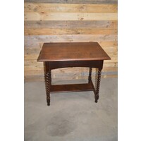 thumb-Antiek eiken tafeltje met gedraaide poten sidetable-2