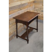 thumb-Antiek eiken tafeltje met gedraaide poten sidetable-3