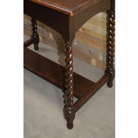 thumb-Antiek eiken tafeltje met gedraaide poten sidetable-4