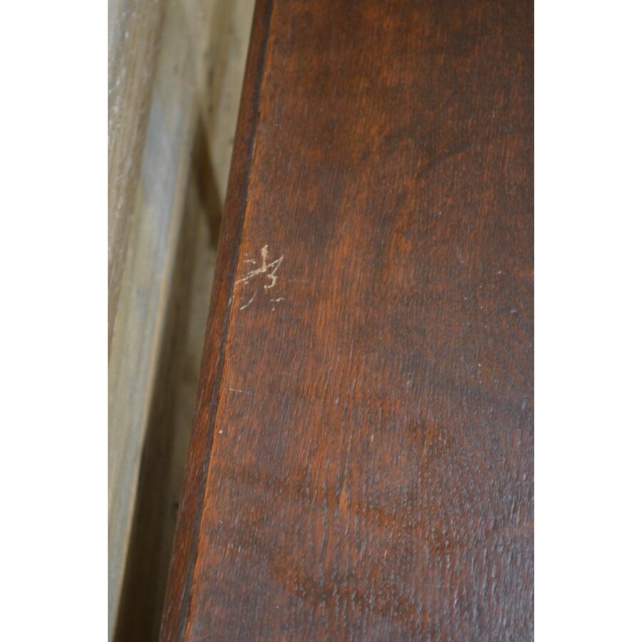Antiek eiken tafeltje met gedraaide poten sidetable-6