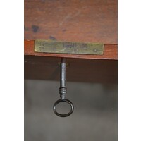 thumb-Antiek Engels mahonie schaaktafeltje op wieltjes met lade-4