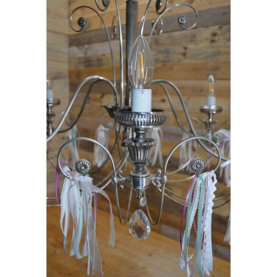 Kroonluchter zilver kleurig-4