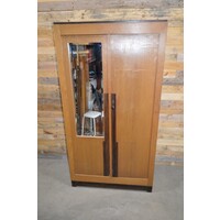 thumb-Art Deco eiken kledingkast met spiegeldeur jaren 30-1