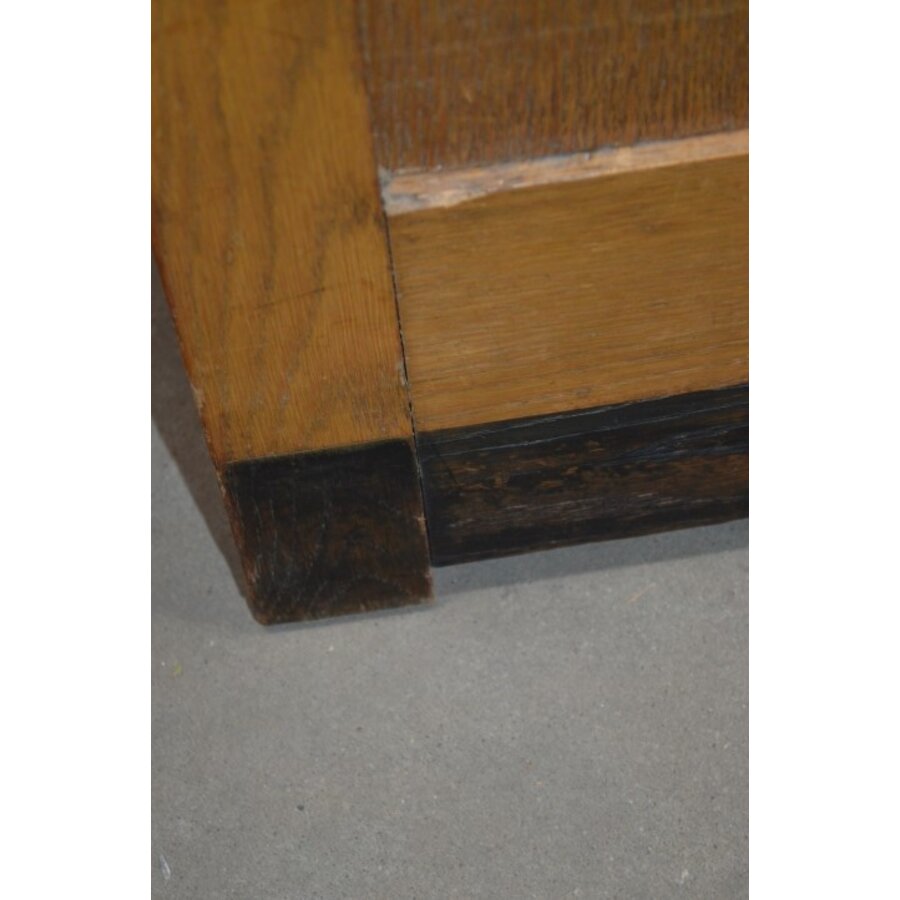 Art Deco eiken kledingkast met spiegeldeur jaren 30-8