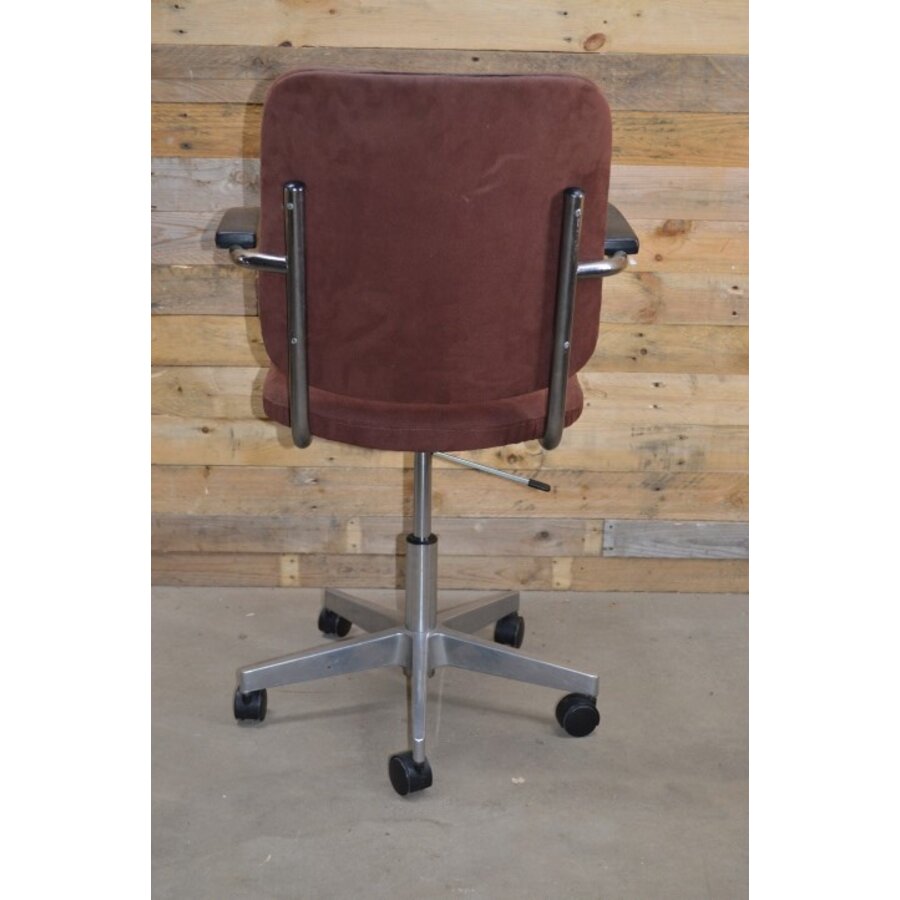 Retro bureaustoel jaren 70 buizenframe chroom verstelbaar-3