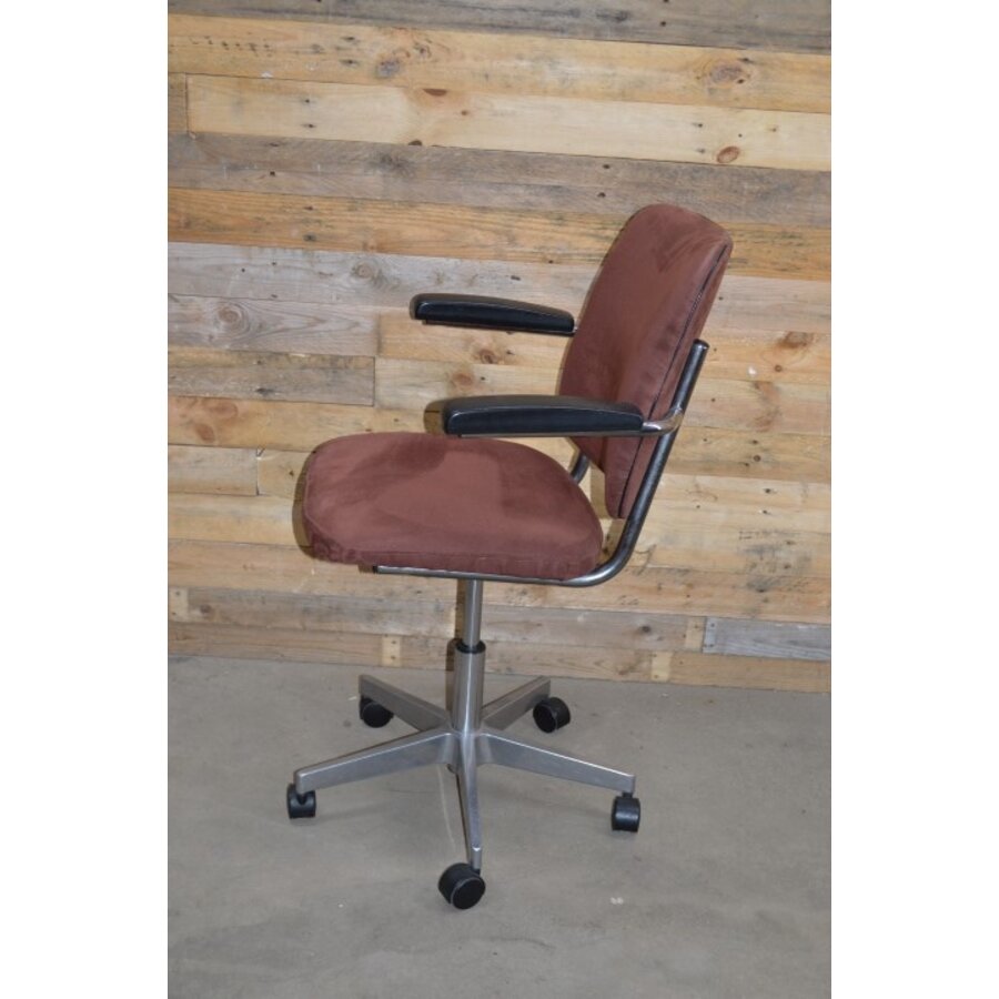 Retro bureaustoel jaren 70 buizenframe chroom verstelbaar-4