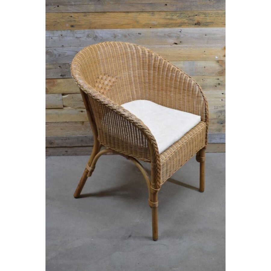 Rotan armstoel fauteuil met uitneembaar kussen-1
