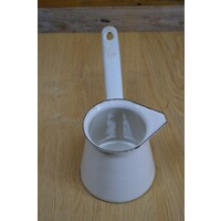 thumb-Emaille gietkannetje wit retro melkkan plantenpot-2