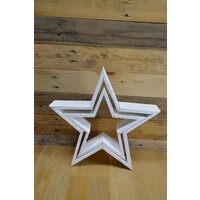 thumb-Set van 2 houten sterren wit hang- en staand decoratie-4