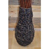 thumb-Gevlochten wilgen vaas met decoratieve takken-2