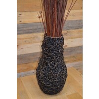 thumb-Gevlochten wilgen vaas met decoratieve takken-4