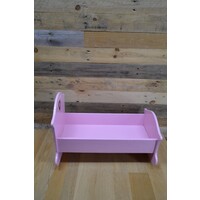 thumb-Vintage roze poppenbedje houten wiegje decoratief-2