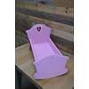 LoodsVol, Tweedehands Vintage roze poppenbedje houten wiegje decoratief