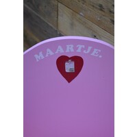 thumb-Vintage roze poppenbedje houten wiegje decoratief-3