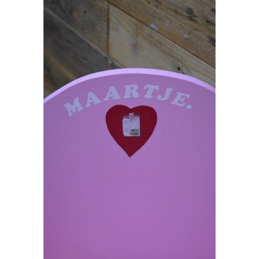 Vintage roze poppenbedje houten wiegje decoratief-3
