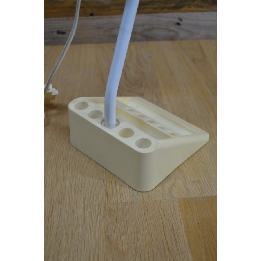Vintage Space Age bureaulamp zwanenhals met pennenhouder-4