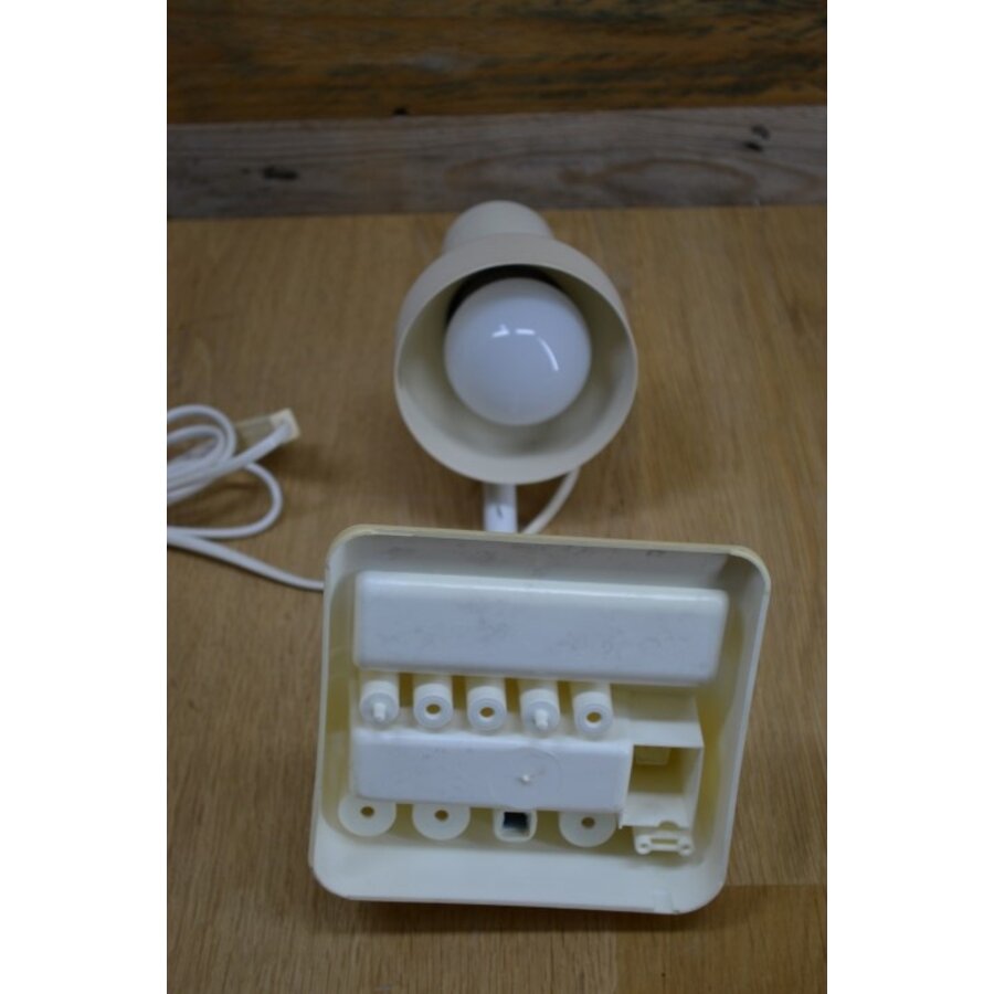 Vintage Space Age bureaulamp zwanenhals met pennenhouder-9