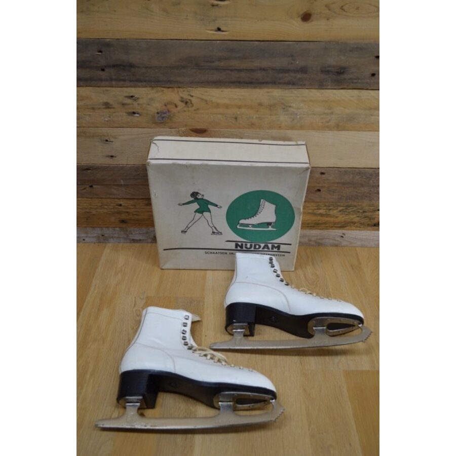 Vintage Nijdam kunstschaatsen maat 43 leren schaatsen-1