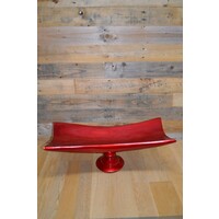 thumb-Japanse design schaal op poot rood metallic fruitschaal-2