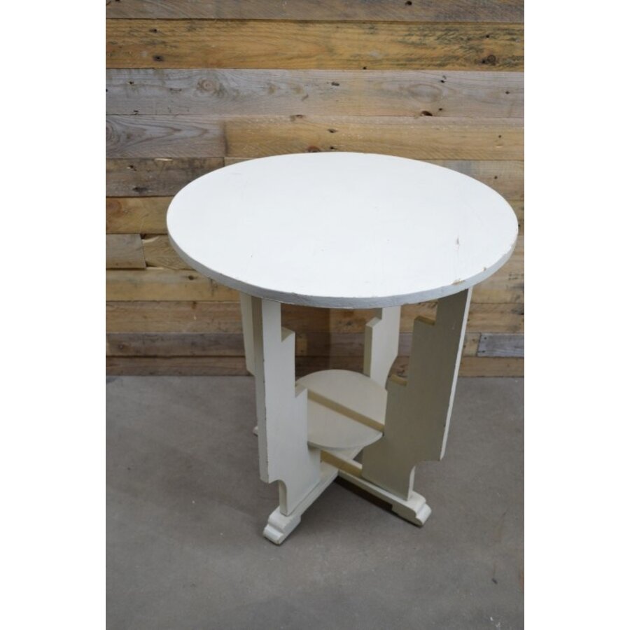 Art Deco bijzettafel Amsterdamse School wit geschilderd-3
