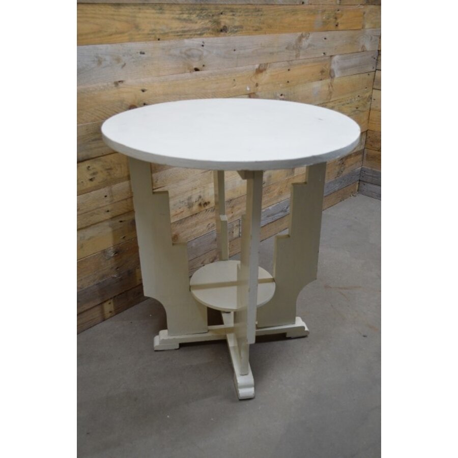 Art Deco bijzettafel Amsterdamse School wit geschilderd-1