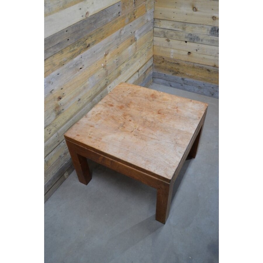 Vierkante teakhouten salontafel bijzettafel compact-3