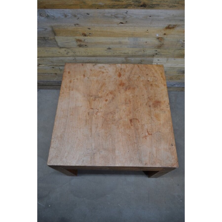 Vierkante teakhouten salontafel bijzettafel compact-5
