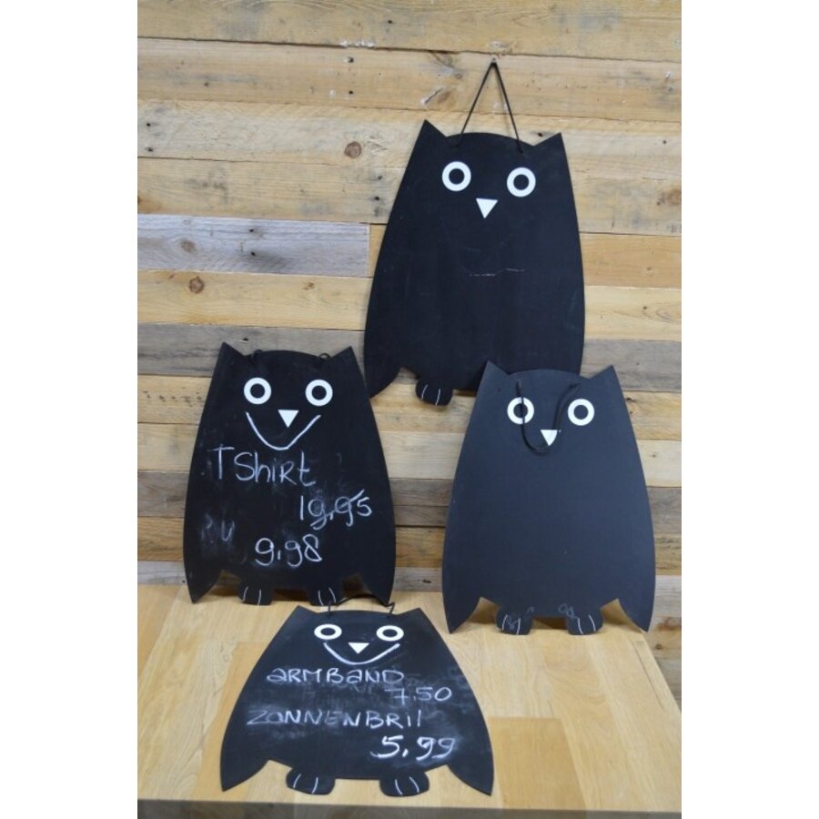 Krijtbordjes in de vorm van een uil set van 4-3