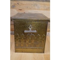 thumb-Antieke koperen kolentrommel ca 1900 Arts and Crafts-5