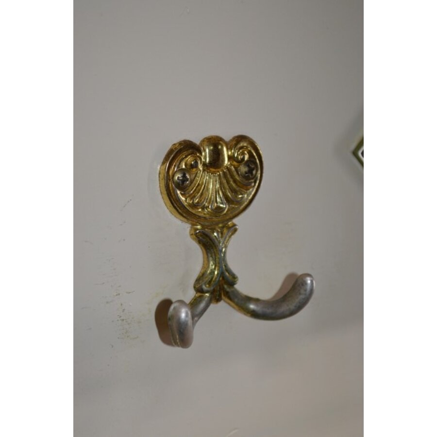 Wandkapstok grenen hout in creme kleur-4