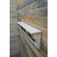 thumb-Creme kleurige grenen wandkapstok met hoedenplank en 4 dubbele haken-5