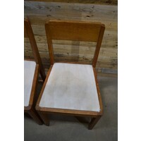 thumb-Art Deco eetkamerstoelen set van 2 hout met witte zitting ca. 1930-2