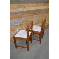 thumb-Art Deco eetkamerstoelen set van 2 hout met witte zitting ca. 1930-7