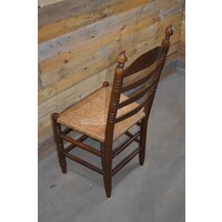 thumb-Oud eiken knopstoel met biezen mat-5