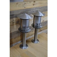 thumb-RVS buitenlampen set van 2 op voet – tuinlampen / lantaarns-2