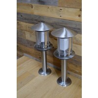 thumb-RVS buitenlampen set van 2 op voet – tuinlampen / lantaarns-3