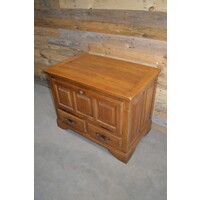 thumb-Massiek eiken kastje blank  met klep en laden-2