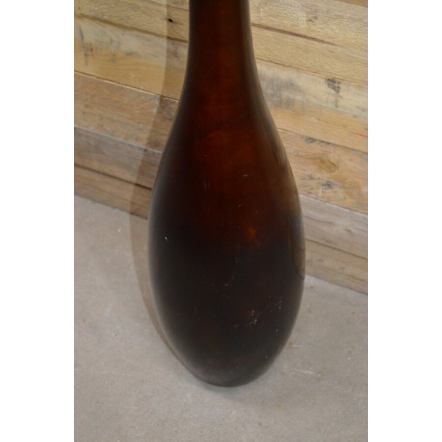 Houten design vaas Gutzz vintage kegelvorm rood hout-3