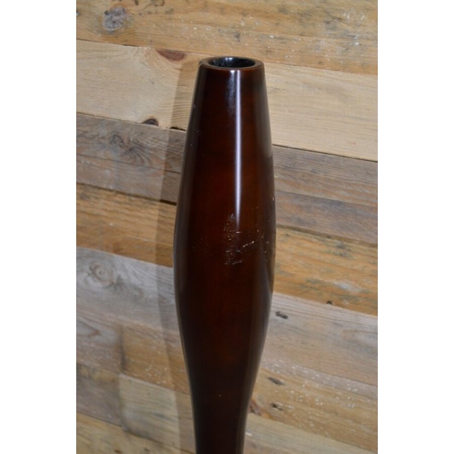 Houten design vaas Gutzz vintage kegelvorm rood hout-4