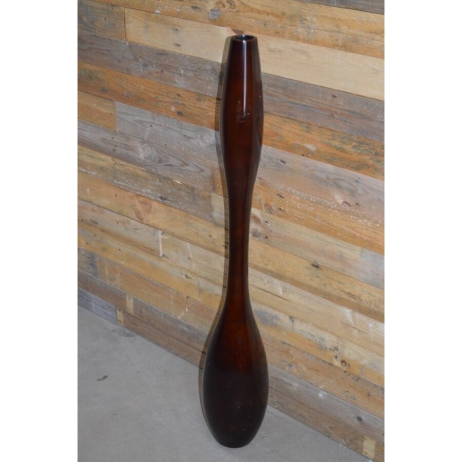 Houten design vaas Gutzz vintage kegelvorm rood hout-5
