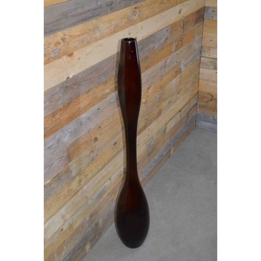 Houten design vaas Gutzz vintage kegelvorm rood hout-6