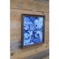 thumb-Klompenmaker op 4 Mosa Holland Delft tegels in eiken lijst – vintage-2