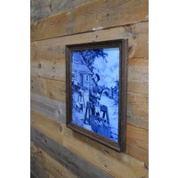 thumb-Klompenmaker op 4 Mosa Holland Delft tegels in eiken lijst – vintage-3