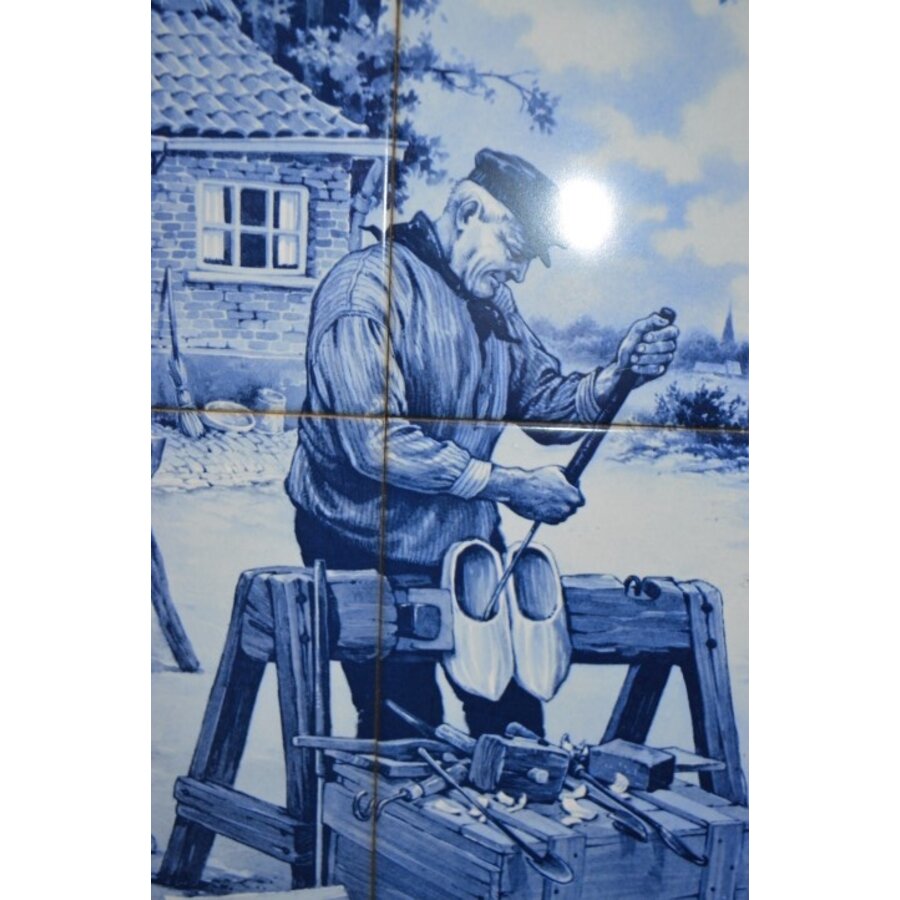 Klompenmaker op 4 tegeltjes-4