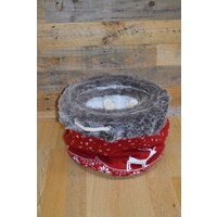 thumb-Kerstmanden set van 3 gebreid rood met rendieren en bont rand-2