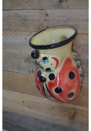 Wand bloempot liefheersbeestje vintage 