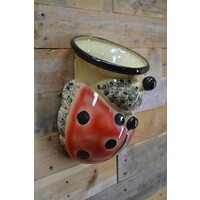 thumb-Vintage wand bloempot lieveheersbeestje-3