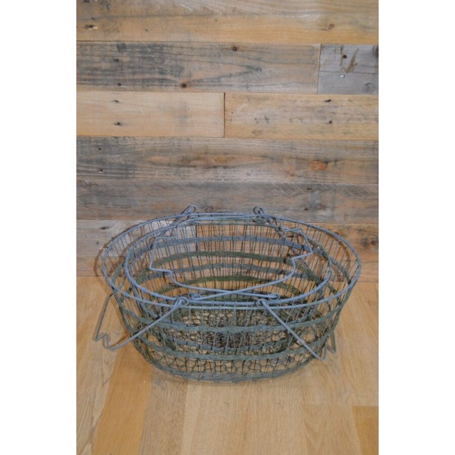 Ovale mand metaal set van 2-2