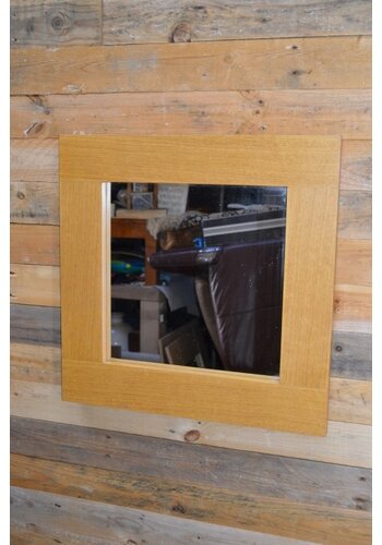 Vierkante eiken lijst met spiegel 