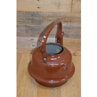 thumb-Emaille waterketel bruin retro-2